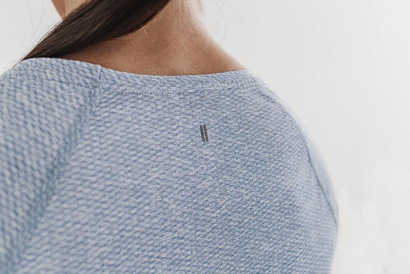 Women's Nobull WoTextured Tee Long Sleeve Blue | SG N3152W